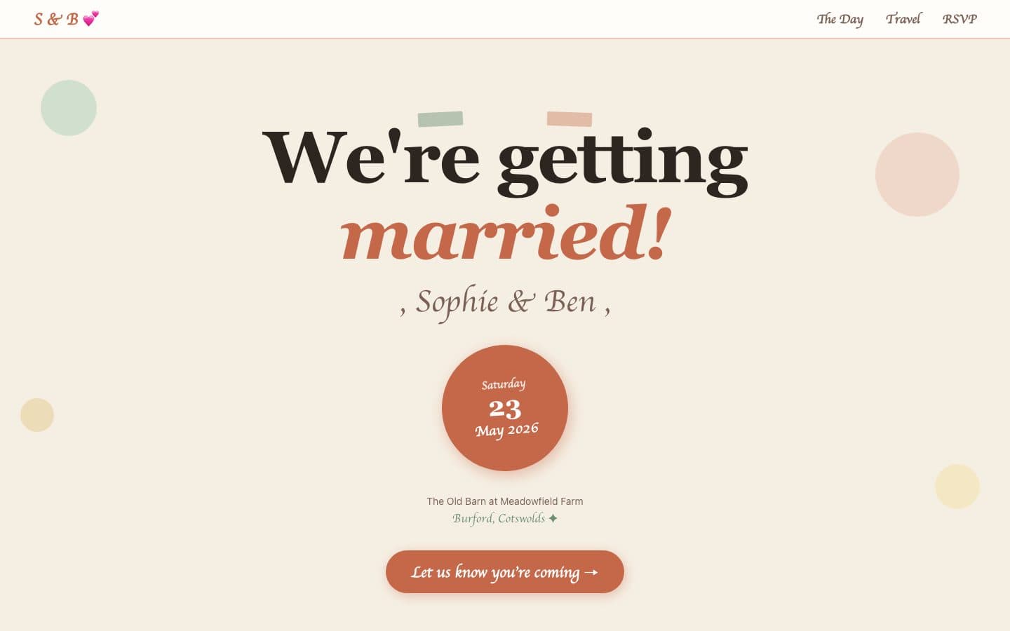 Joyful Scrapbook, a wedding website design
